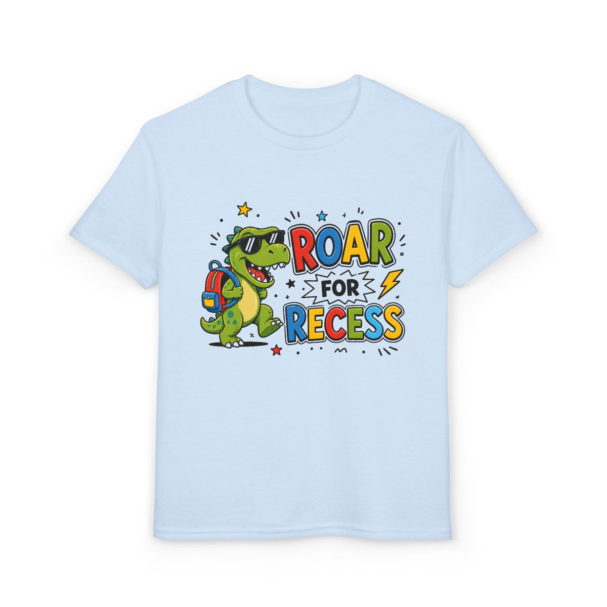 Kids "Roar Before Recess" Dino T-Shirt — Back-to-School Fun Tee
