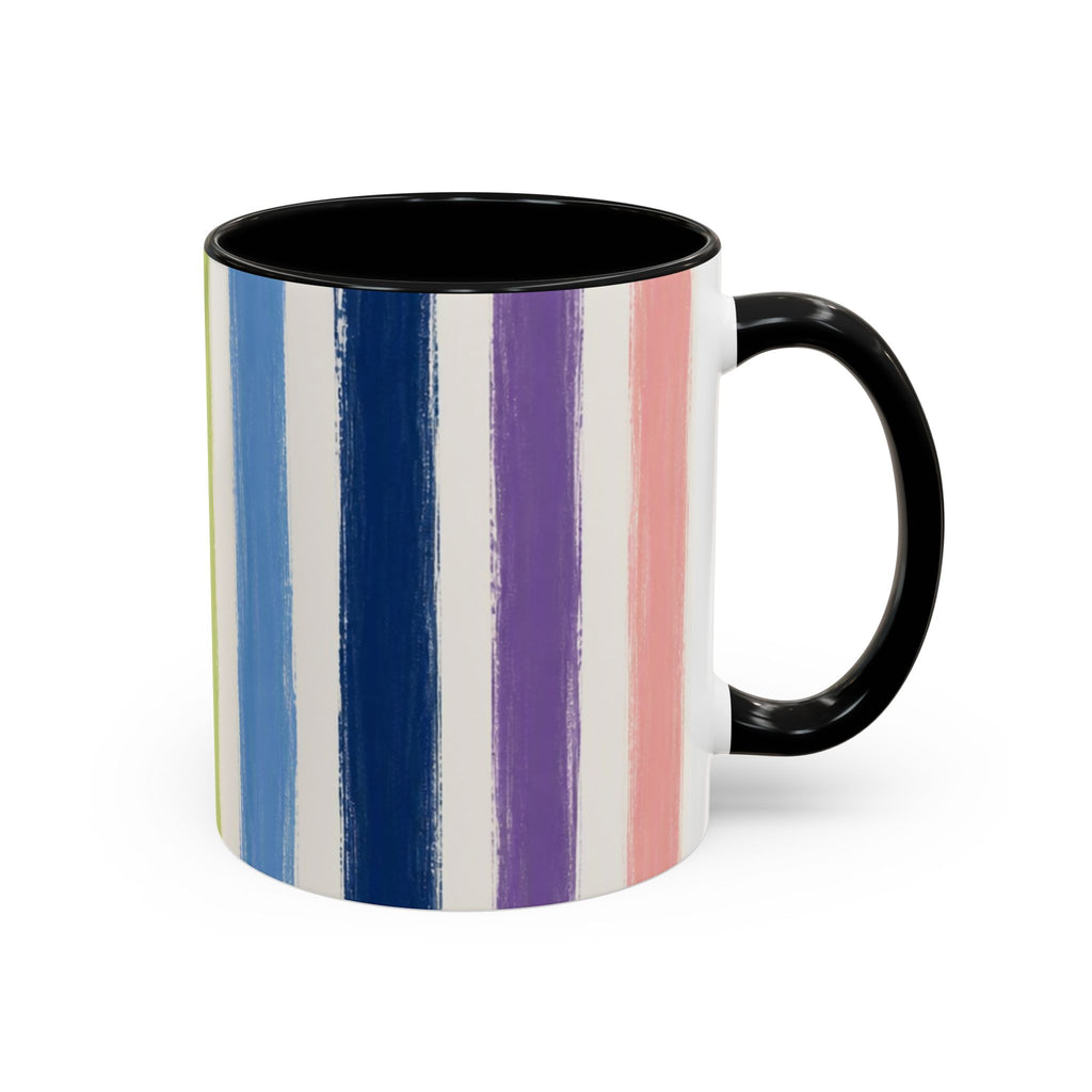 Rainbow Striped Accent Coffee Mug (11/15oz)