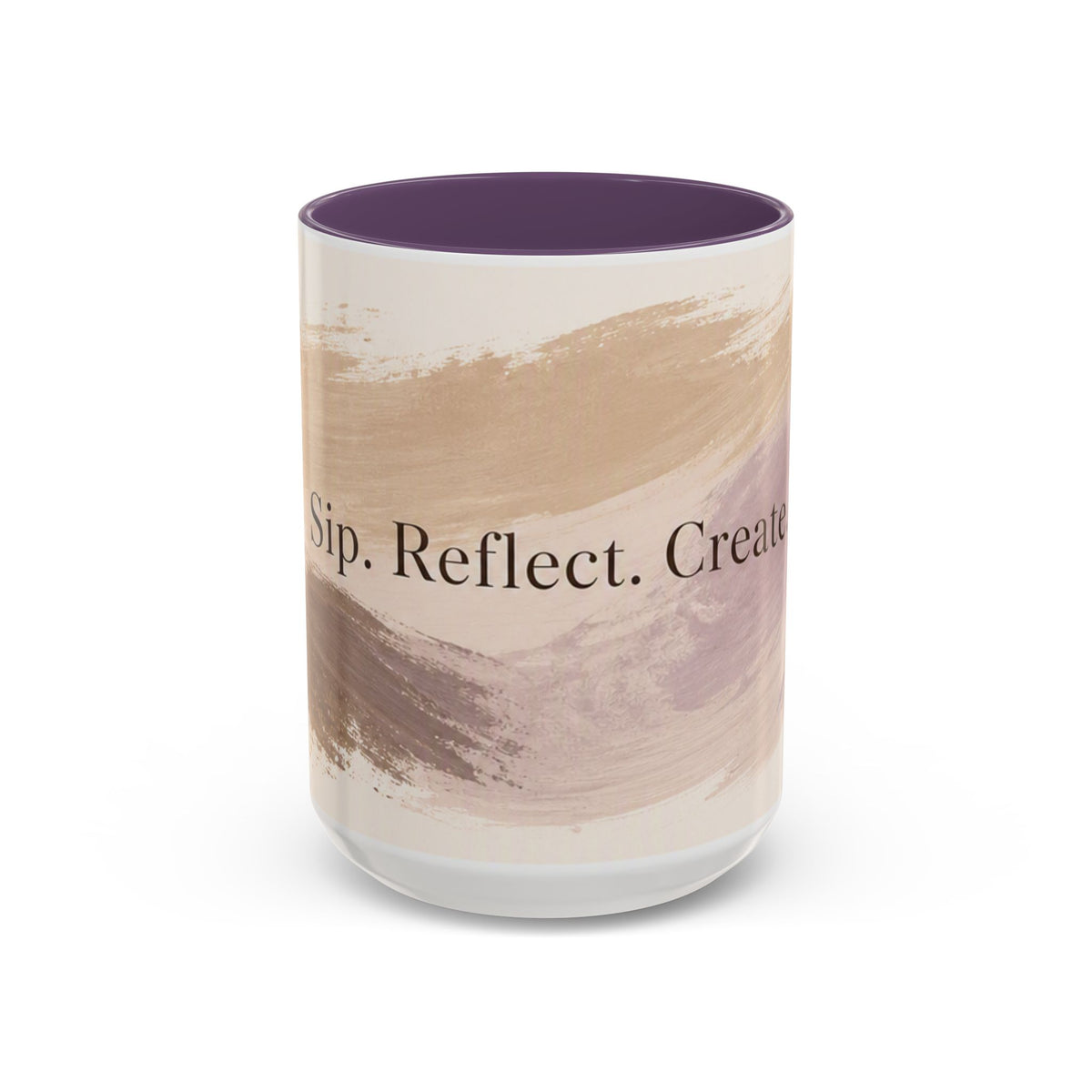 Inspirational Accent Coffee Mug — "Sip. Reflect. Create." Brushstroke Design
