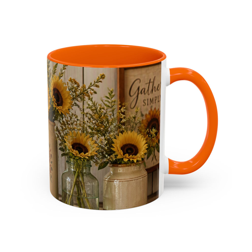 Sunflower Gatherings Coffee Mug — Rustic Farmhouse Accent Mug