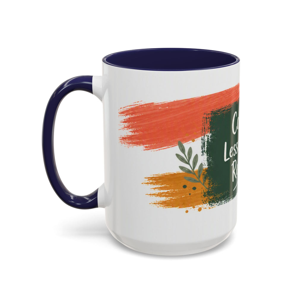 Teacher Coffee Mug - "Coffee. Lesson Plans. Repeat." Accent Ceramic Cup (11/15oz)