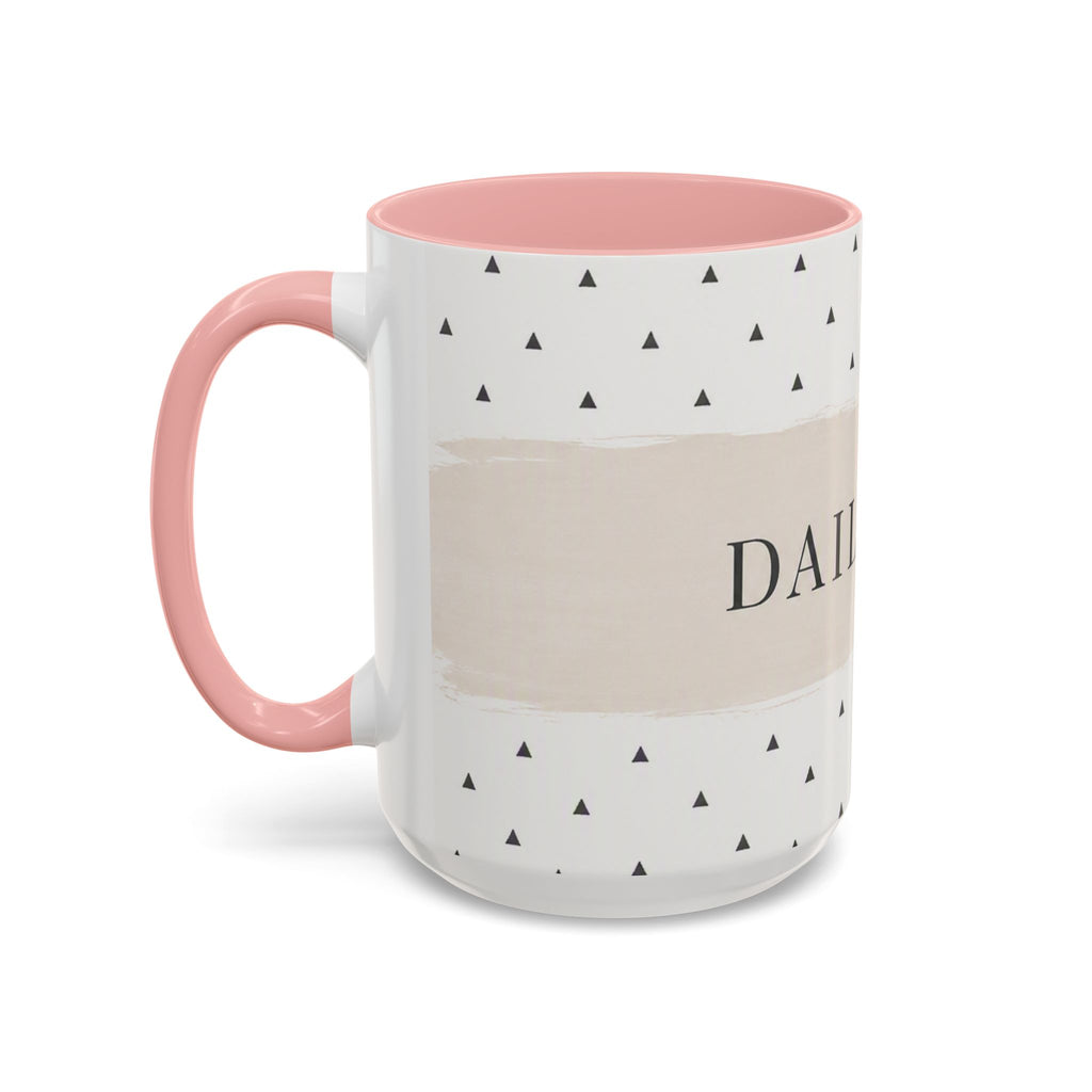 Daily Joy Accent Coffee Mug — Minimalist Inspirational Ceramic Mug (11/15oz)