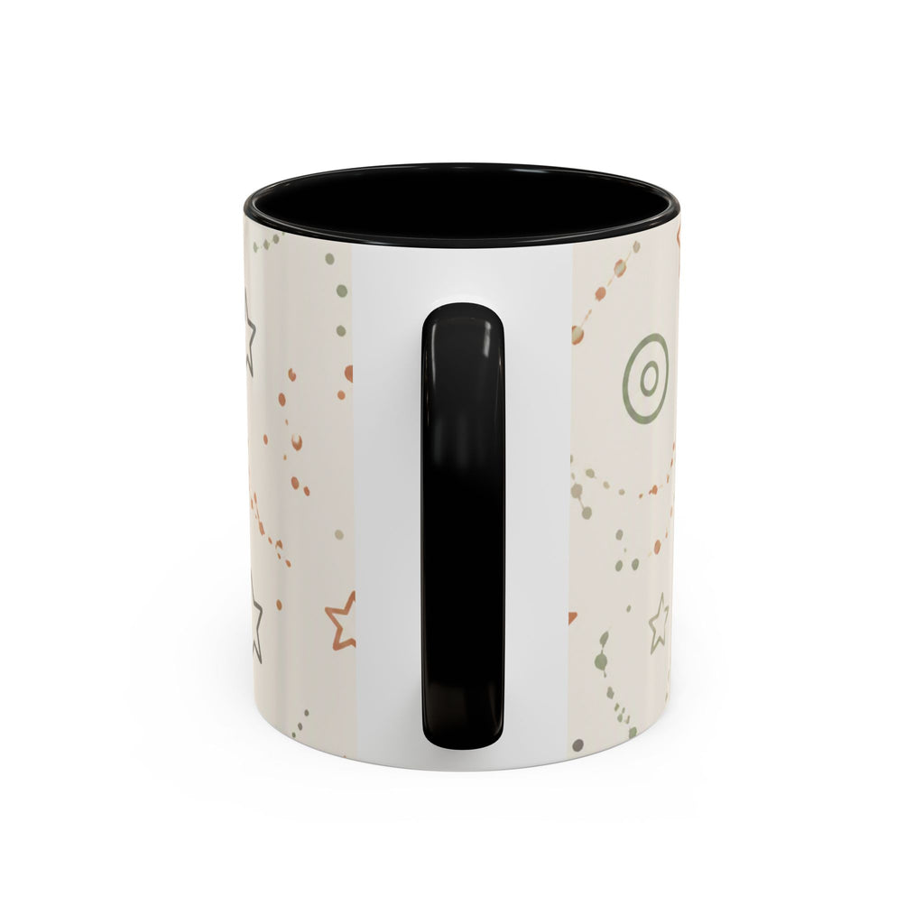 Starry Doodle Accent Coffee Mug — Minimal Neutral Stars Pattern (11/15oz)