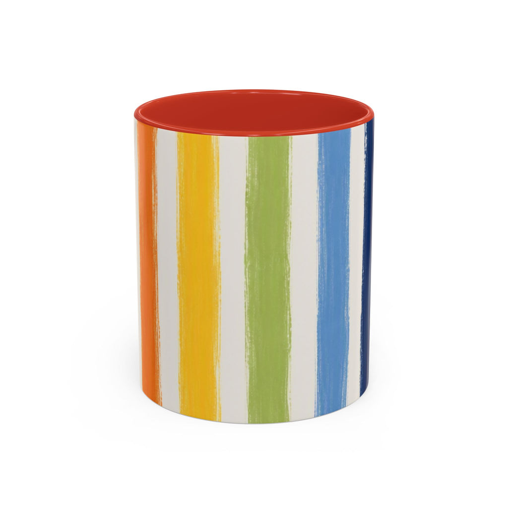 Rainbow Striped Accent Coffee Mug (11/15oz)