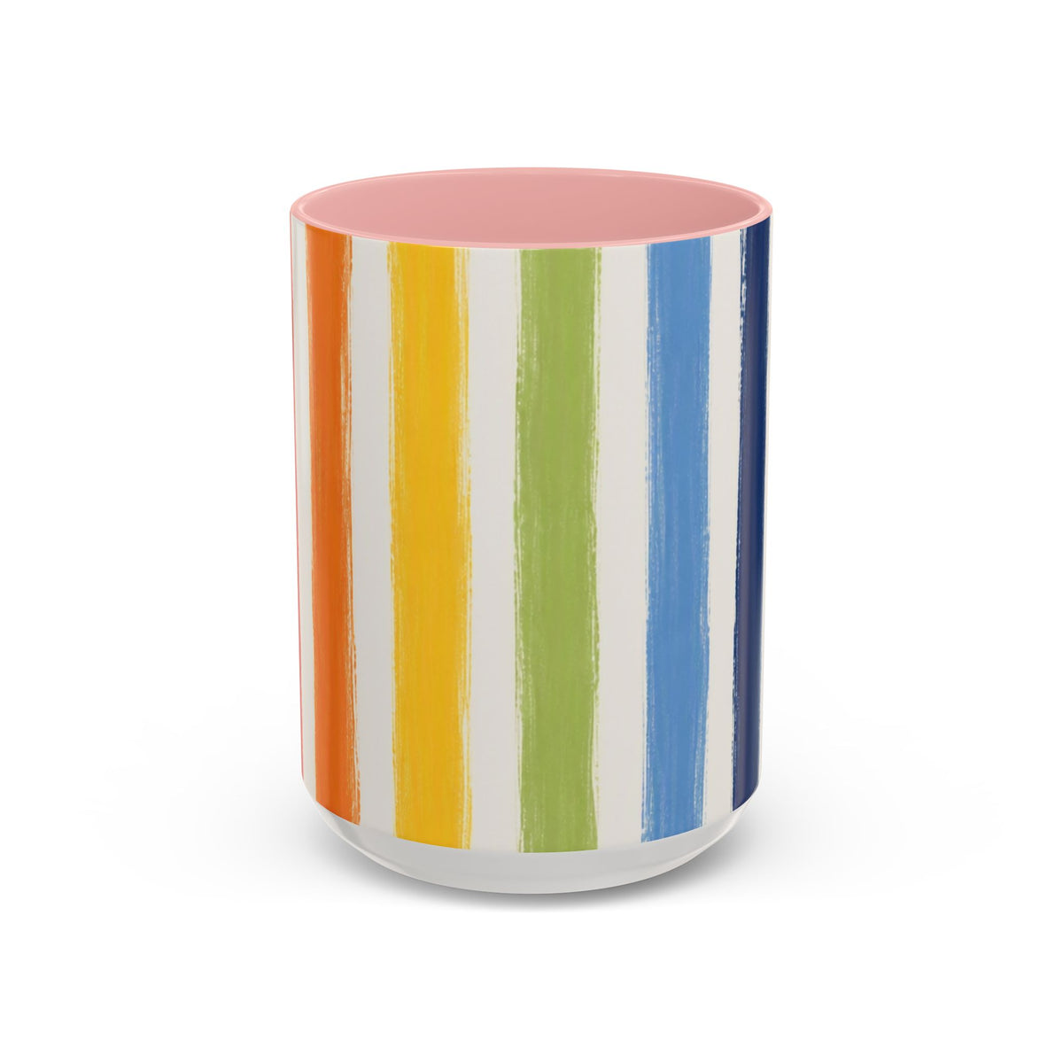 Rainbow Striped Accent Coffee Mug (11/15oz)