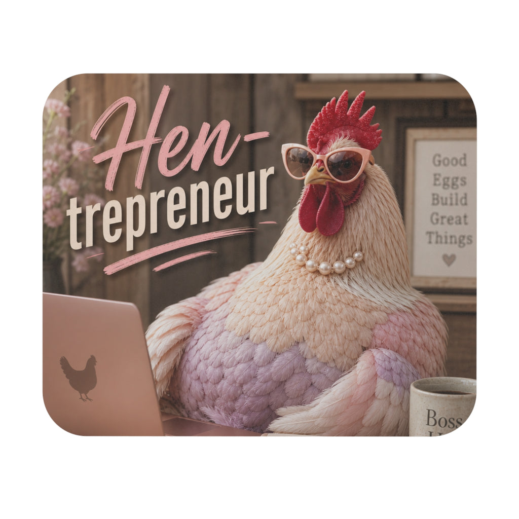 Hen-trepreneur Mouse Pad | Funny Chicken Business Desk Mat