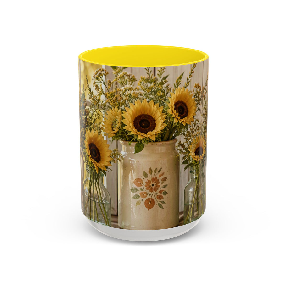 Sunflower Gatherings Coffee Mug — Rustic Farmhouse Accent Mug