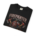 Firefighter Strong axe helmet emblem T-Shirt | First In Last Out