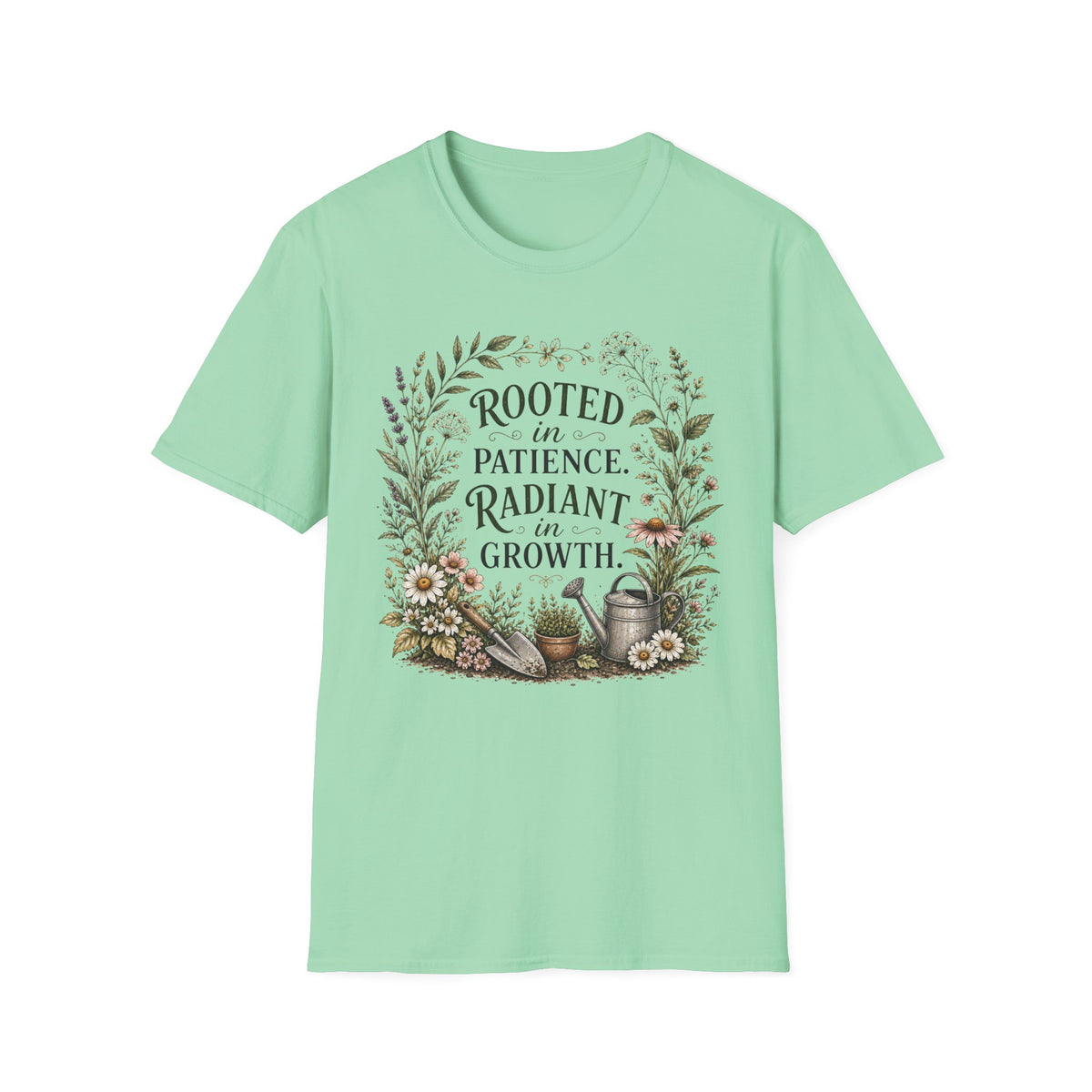 Floral 'Rooted in Patience, Radiant in Growth' T-Shirt