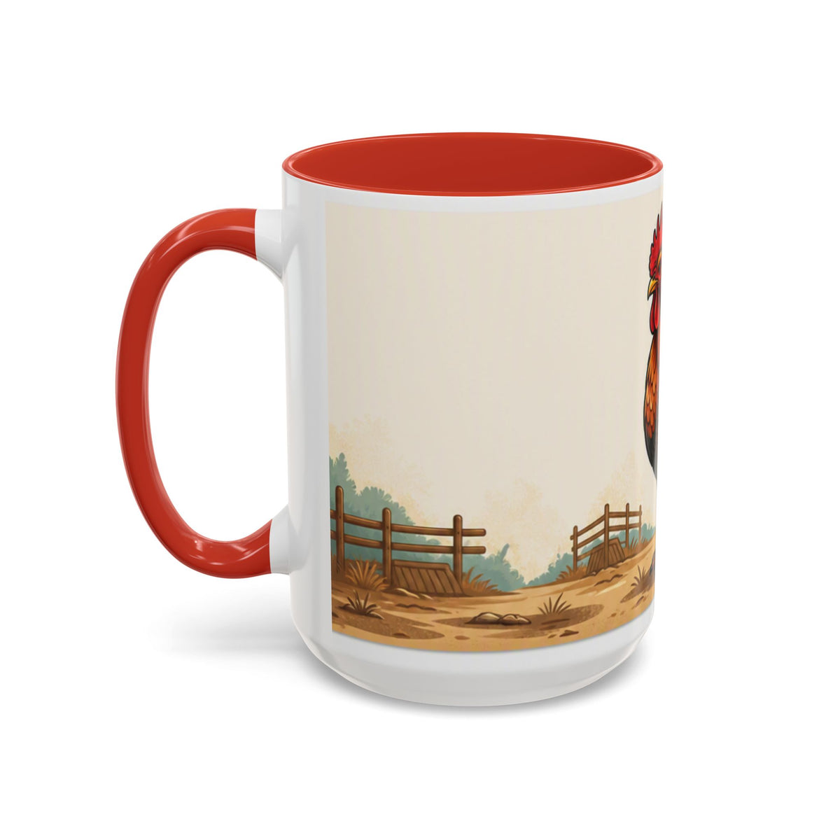 Rooster Accent Coffee Mug – Rustic Farmhouse Morning Mug