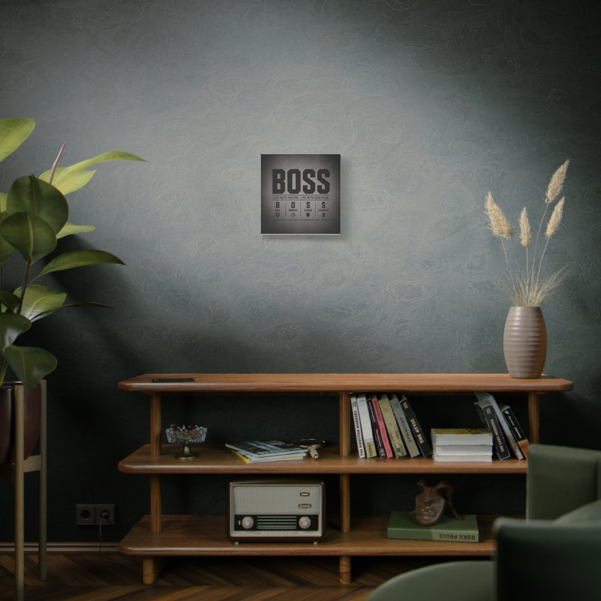 BOSS Motivational Canvas Wall Art — "Lead with Purpose, Live with Discipline"