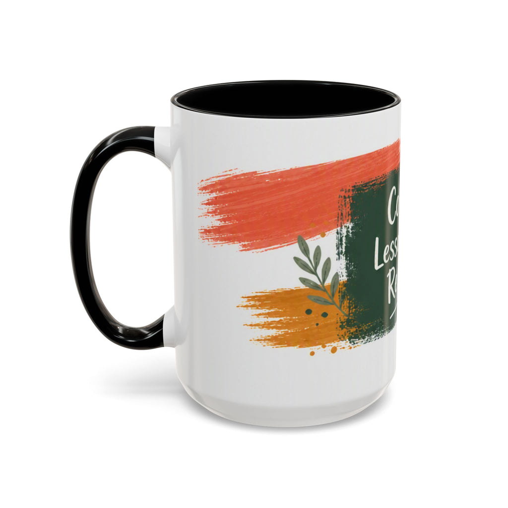 Teacher Coffee Mug - "Coffee. Lesson Plans. Repeat." Accent Ceramic Cup (11/15oz)
