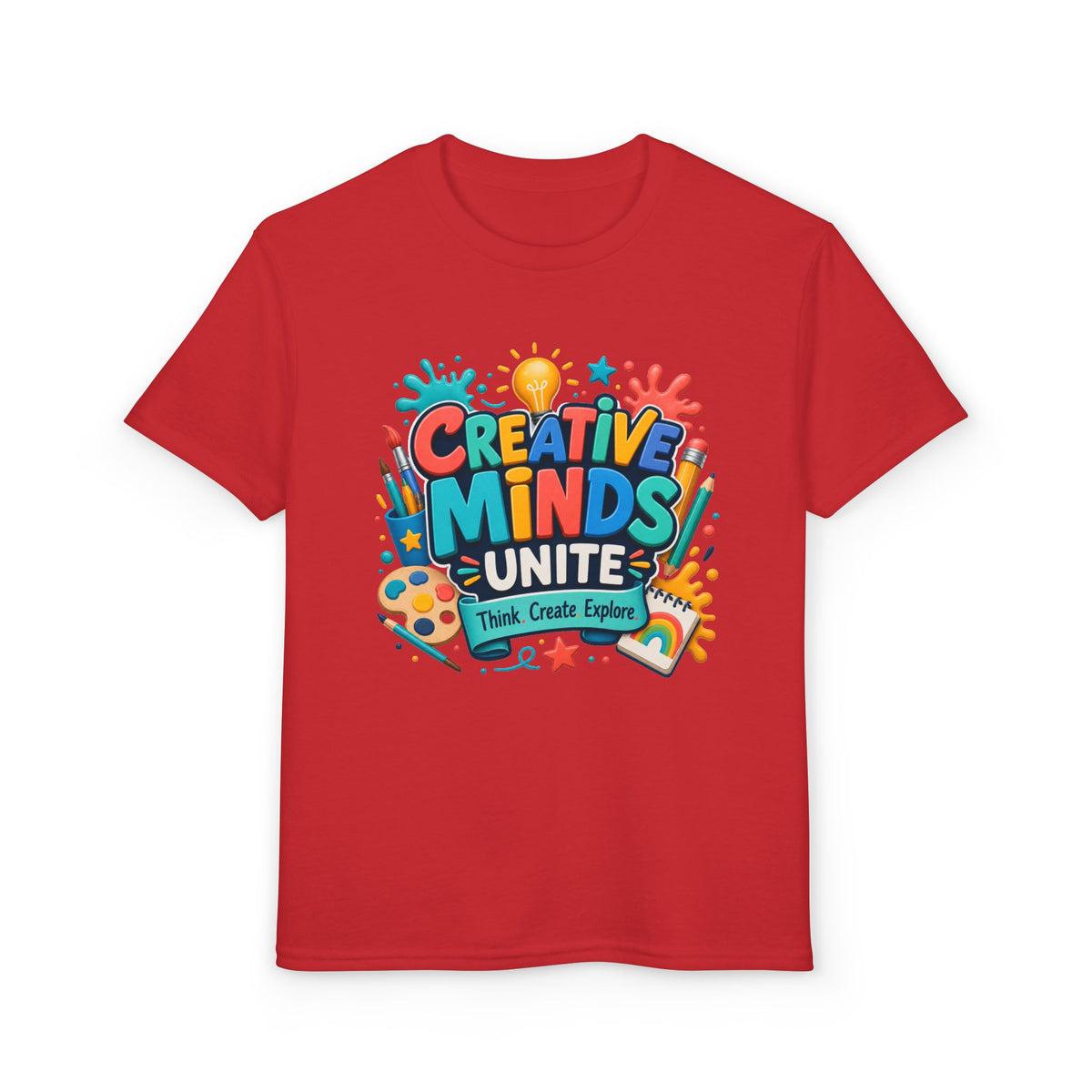 Creative Minds Unite Youth T-Shirt | Arts & Crafts School Club Tee