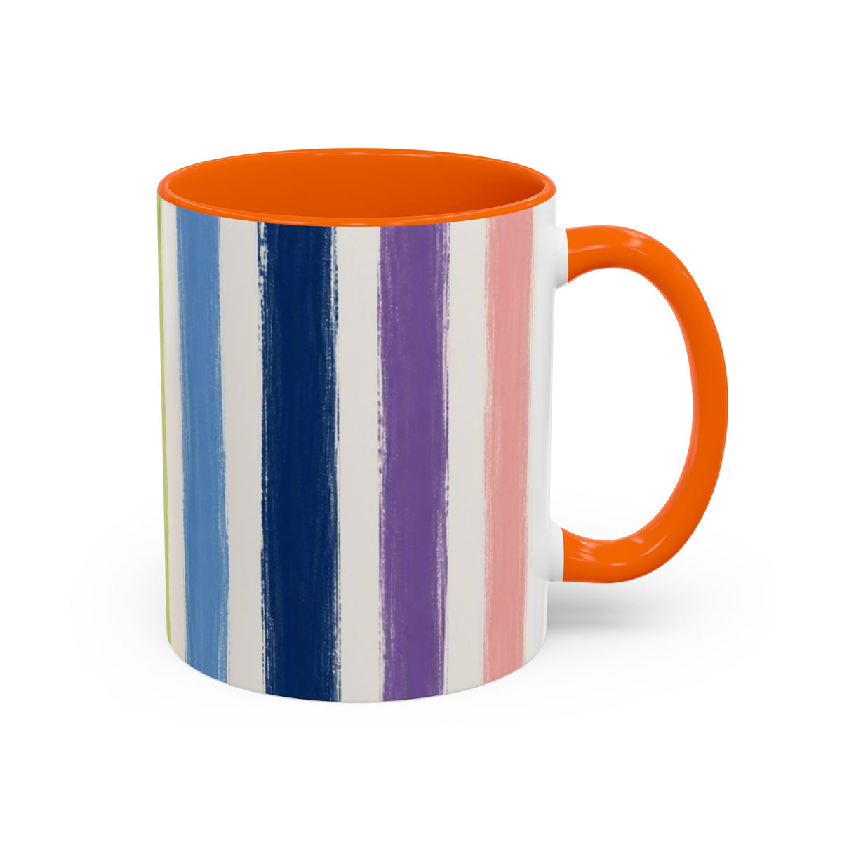 Rainbow Striped Accent Coffee Mug (11/15oz)