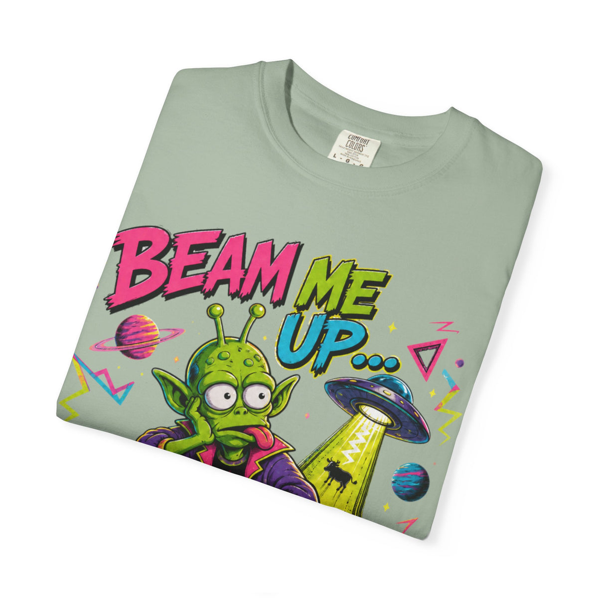 Beam Me Up I'm Bored T-Shirt | Alien Graphic Tee, Retro Cartoon Design