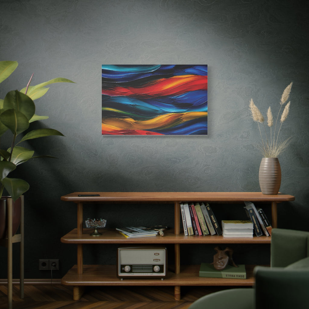 Abstract Color Wave Matte Canvas Print — Vibrant Stretched Wall Art