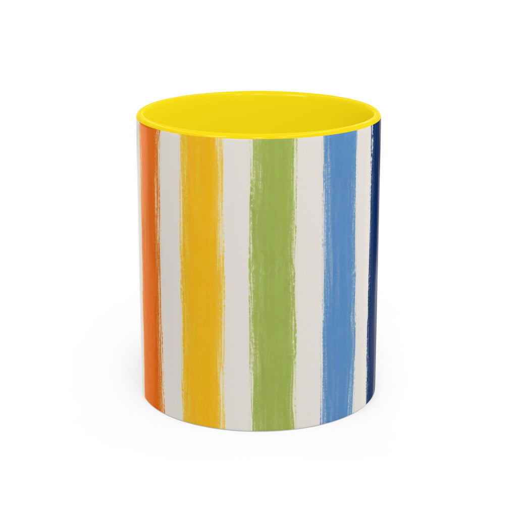 Rainbow Striped Accent Coffee Mug (11/15oz)