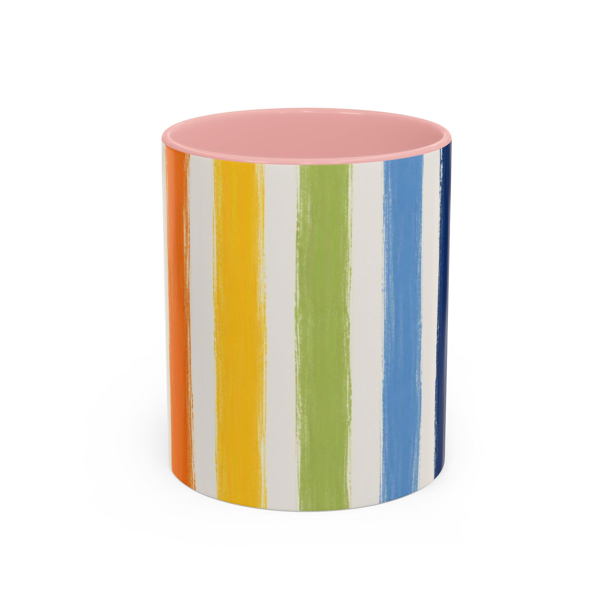 Rainbow Striped Accent Coffee Mug (11/15oz)