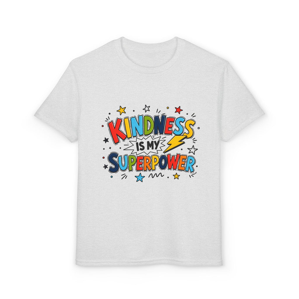 Youth T-Shirt — "Kindness Is My Superpower" Colorful Kids Graphic Tee