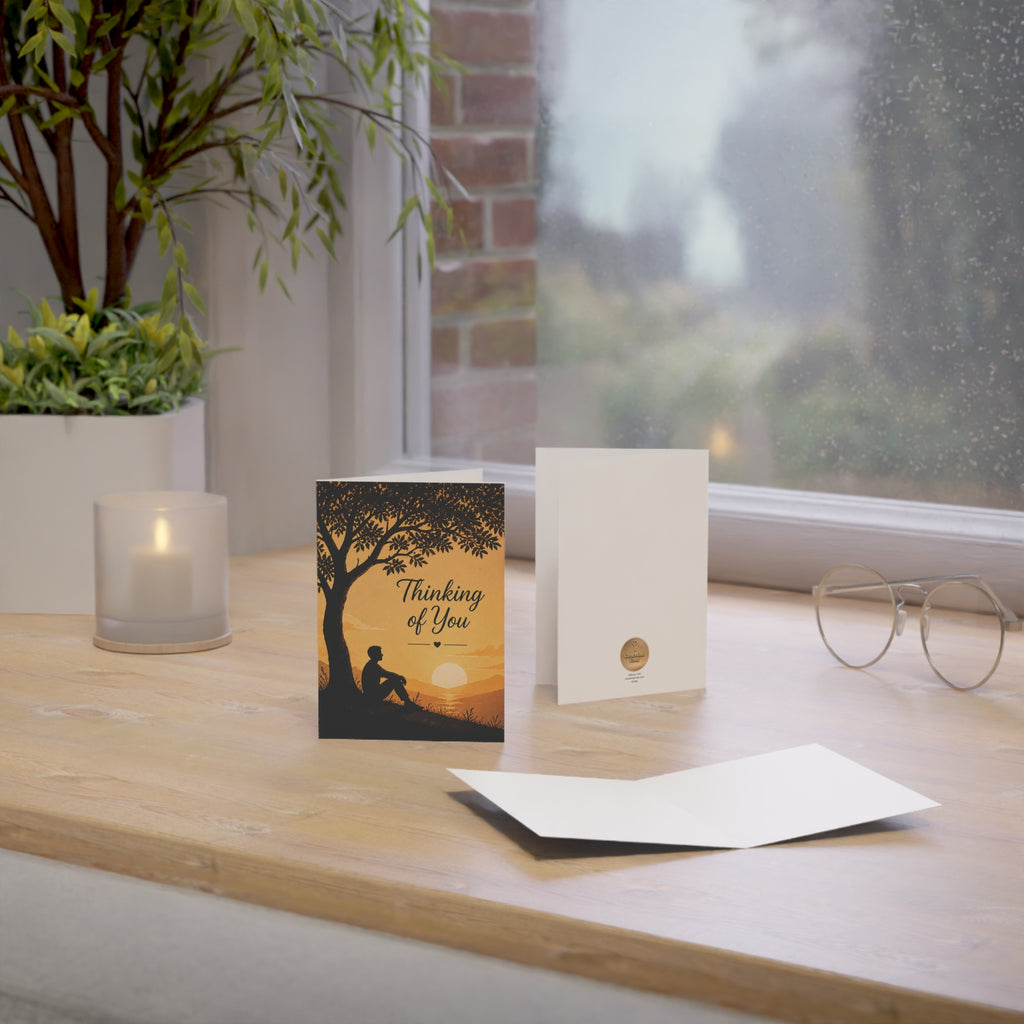 Thinking of You Greeting Cards — Sunset Silhouette Sympathy & Encouragement Cards (10/30/50 pcs)