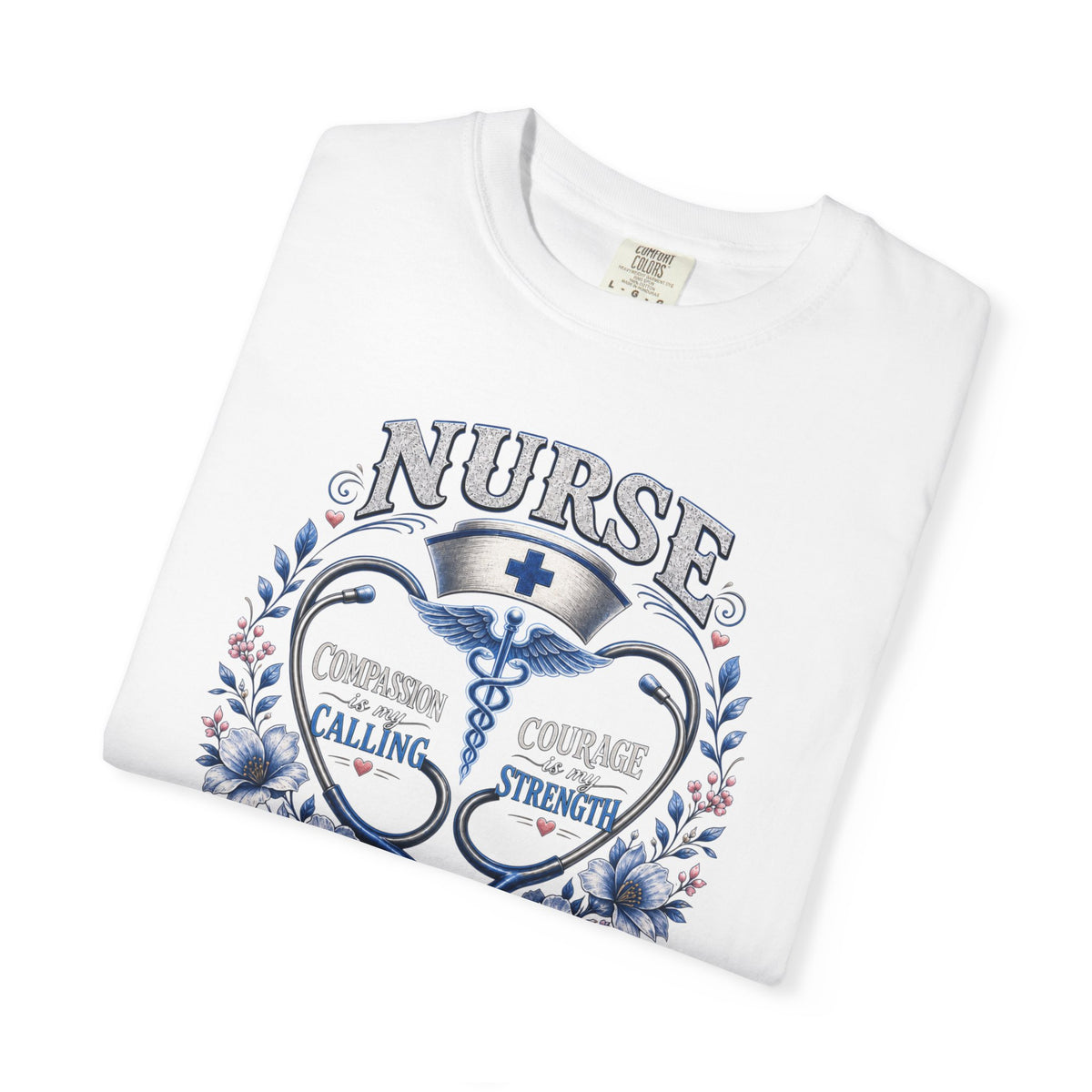 Nurse Heartbeat Floral stethoscope T-shirt | Nurse tee