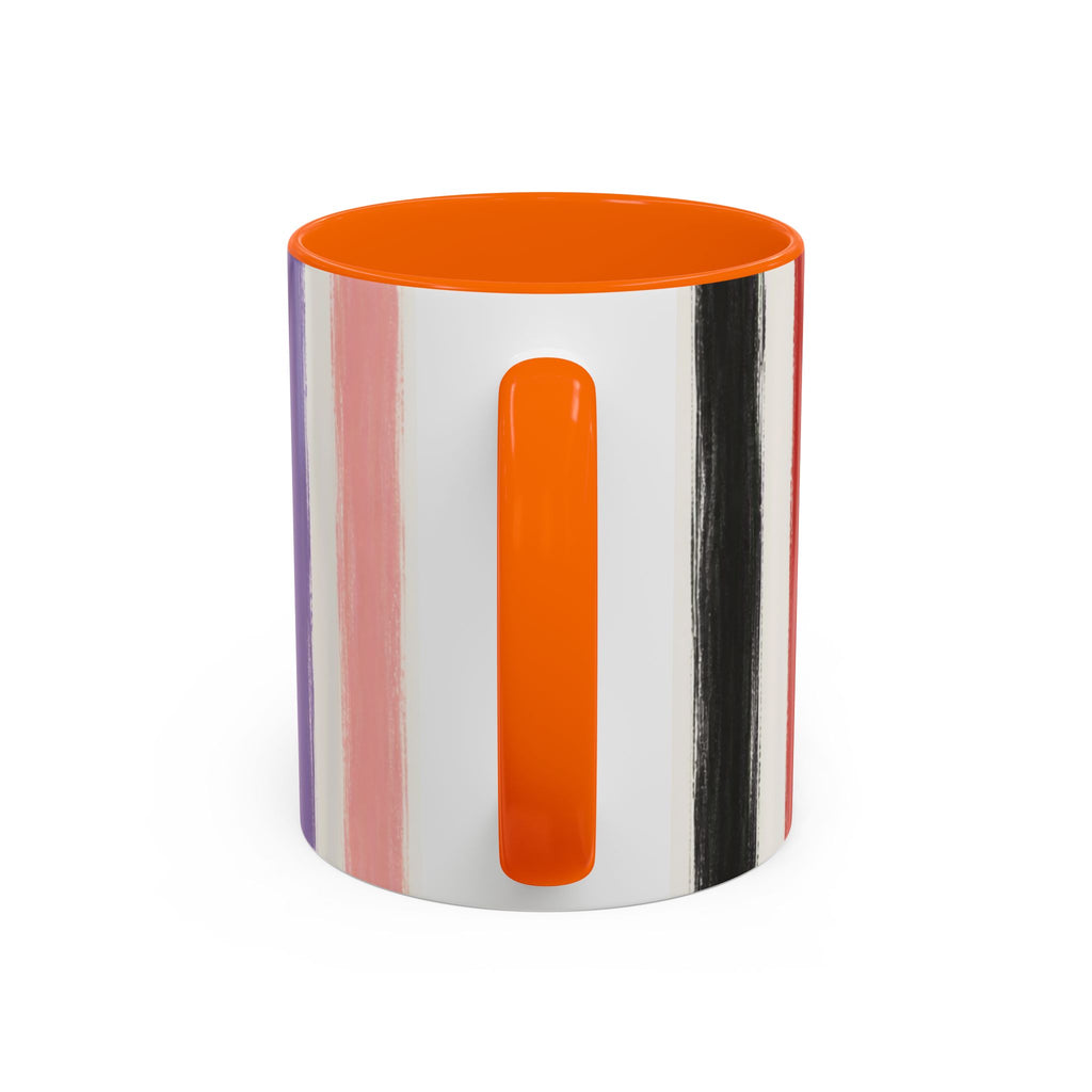 Rainbow Striped Accent Coffee Mug (11/15oz)
