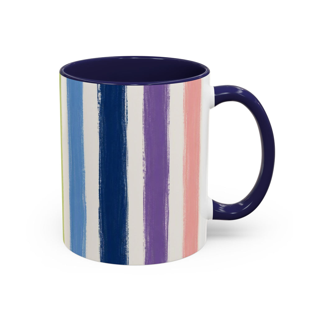 Rainbow Striped Accent Coffee Mug (11/15oz)