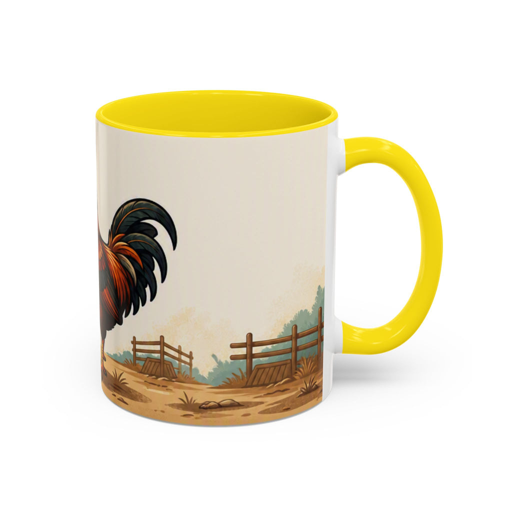 Rooster Accent Coffee Mug – Rustic Farmhouse Morning Mug