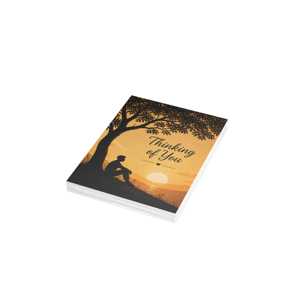 Thinking of You Greeting Cards — Sunset Silhouette Sympathy & Encouragement Cards (10/30/50 pcs)