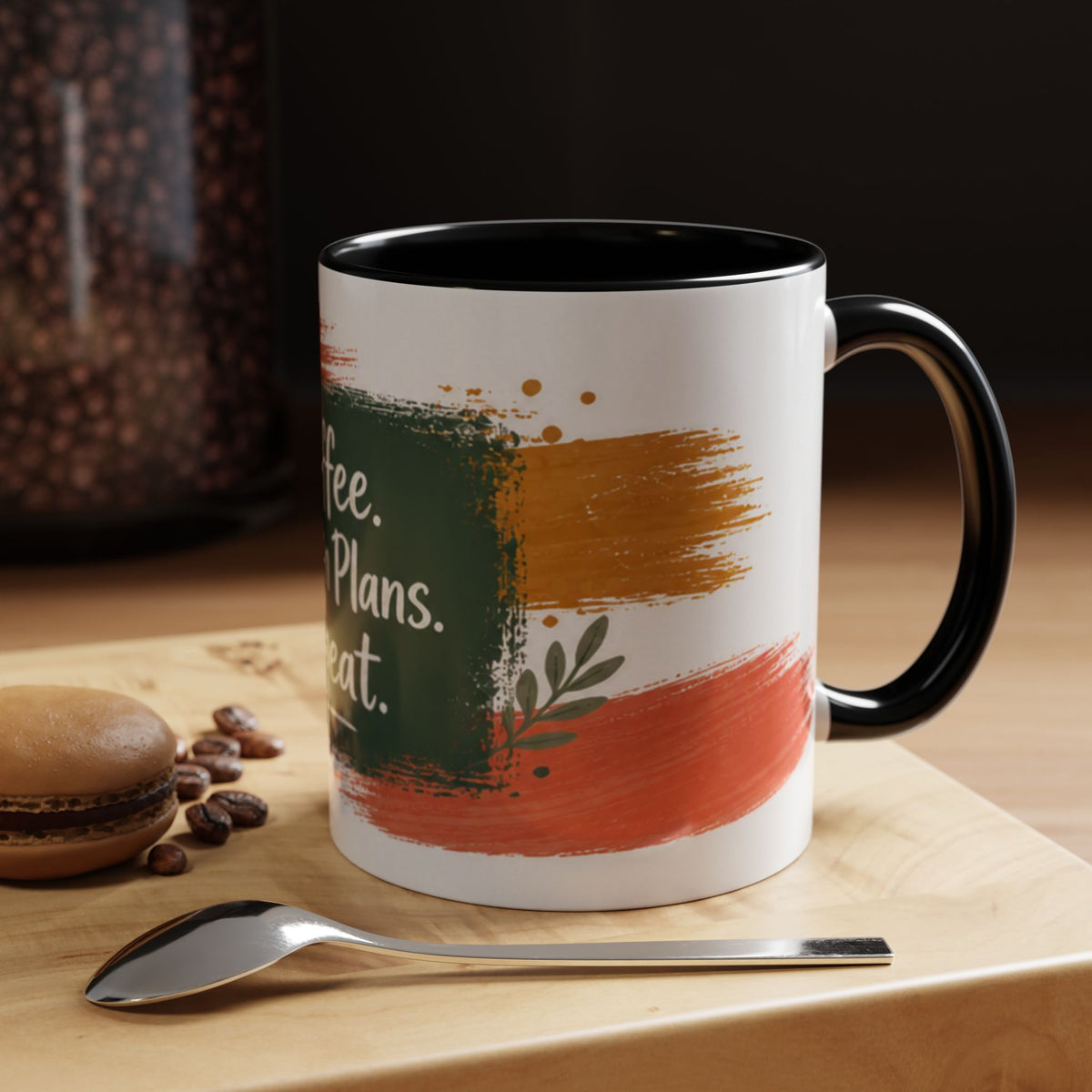 Teacher Coffee Mug - "Coffee. Lesson Plans. Repeat." Accent Ceramic Cup (11/15oz)