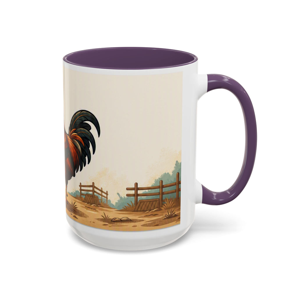 Rooster Accent Coffee Mug – Rustic Farmhouse Morning Mug