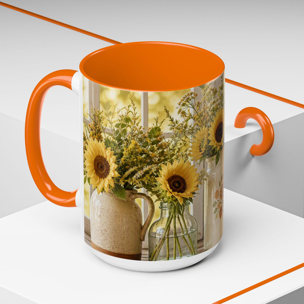 Sunflower Gatherings Coffee Mug — Rustic Farmhouse Accent Mug