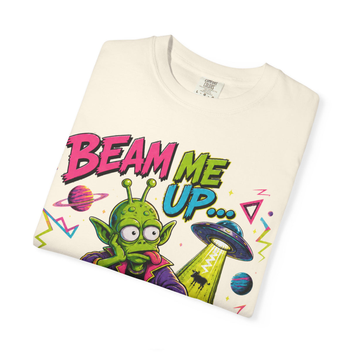 Beam Me Up I'm Bored T-Shirt | Alien Graphic Tee, Retro Cartoon Design
