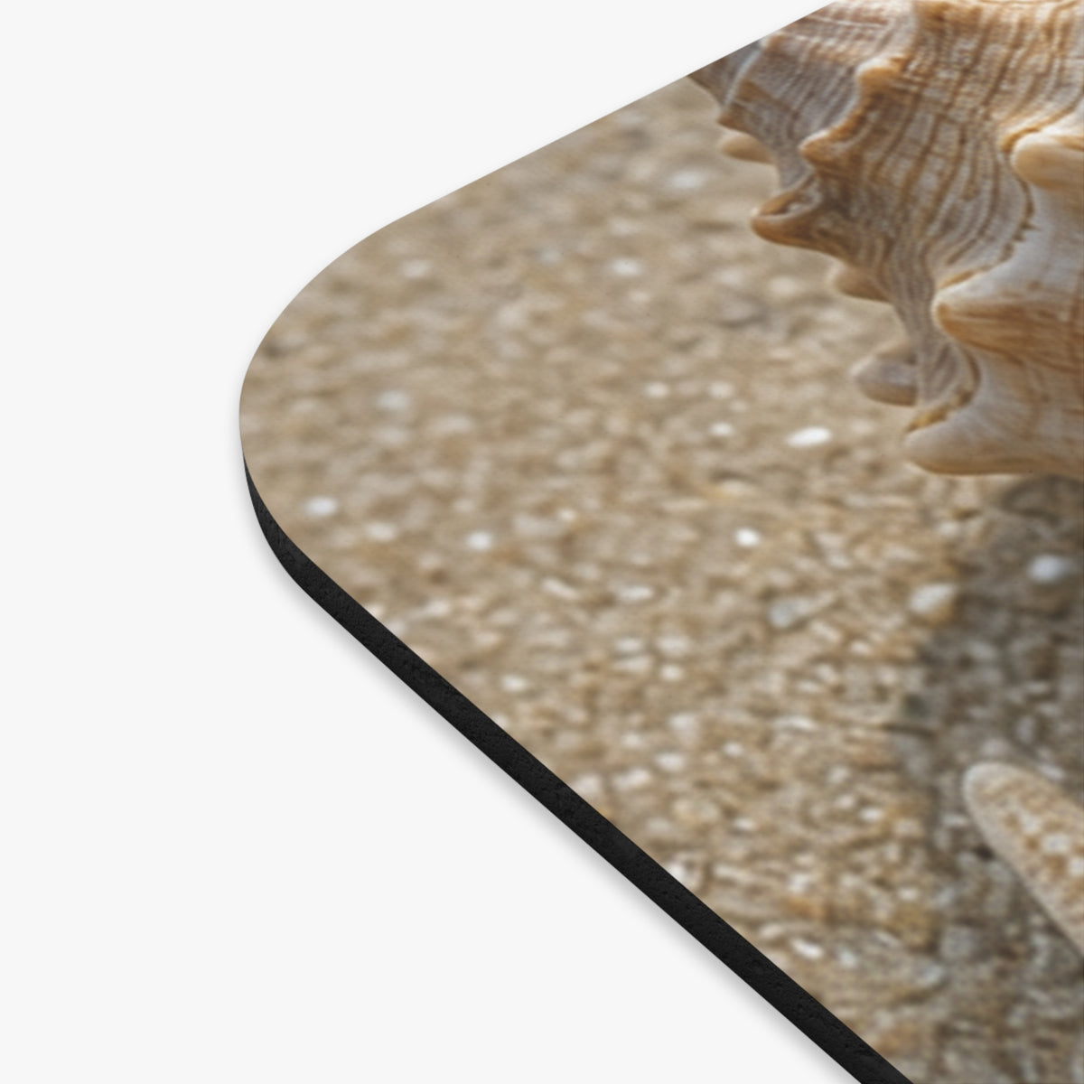 Seashell Beach Scene Mouse Pad | Coastal Shells, Sand & Starfish