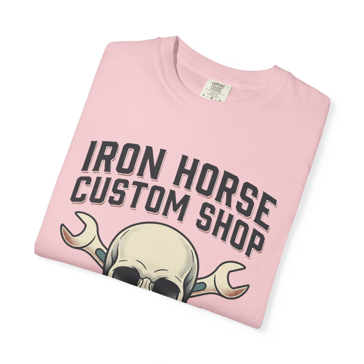Iron Horse Skull with Wrenches T-shirt | Custom Shop Motorcycle Mechanic