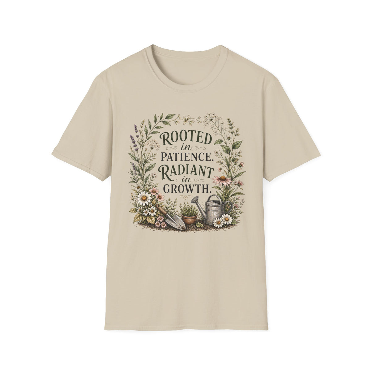 Floral 'Rooted in Patience, Radiant in Growth' T-Shirt