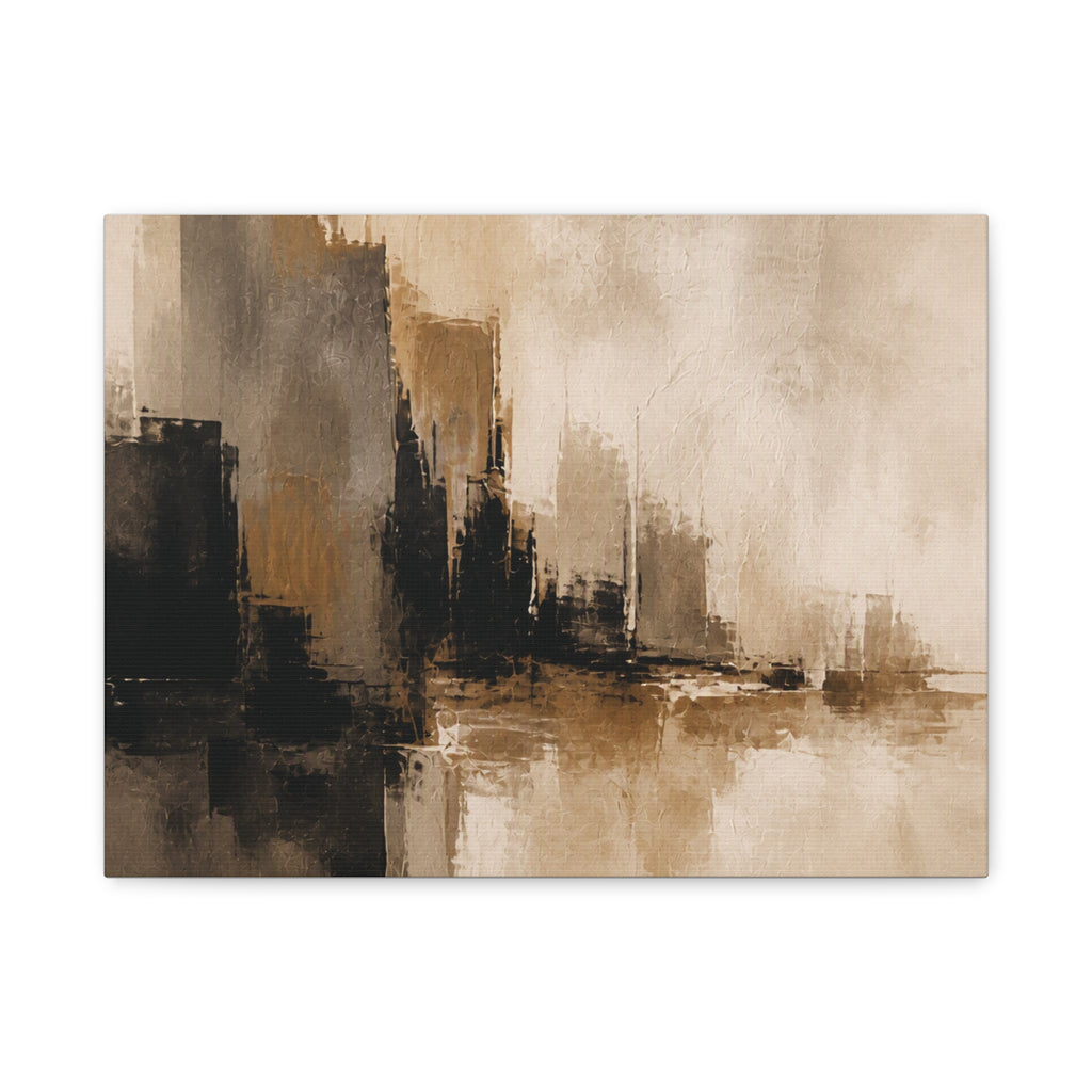 Abstract Neutral Cityscape Matte Canvas Wall Art — Stretched 1.25"