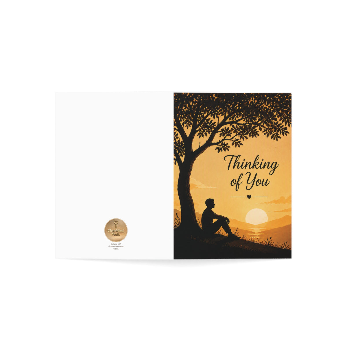 Thinking of You Greeting Cards — Sunset Silhouette Sympathy & Encouragement Cards (10/30/50 pcs)