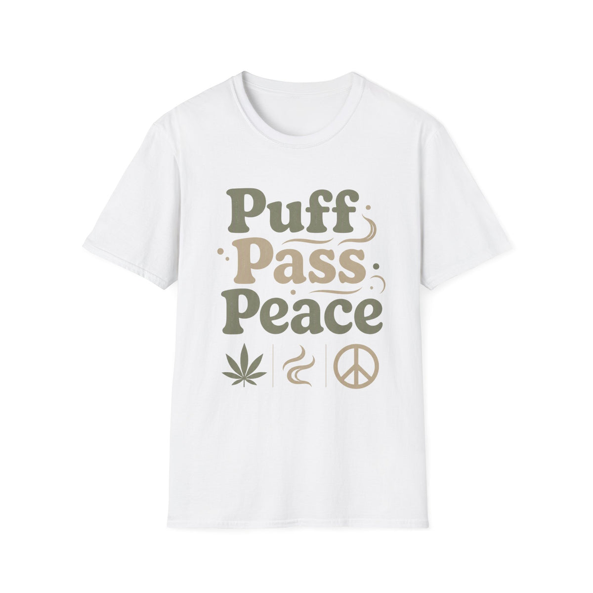 Puff Pass Peace T-Shirt – Retro Leaf & Peace Sign Graphic Tee