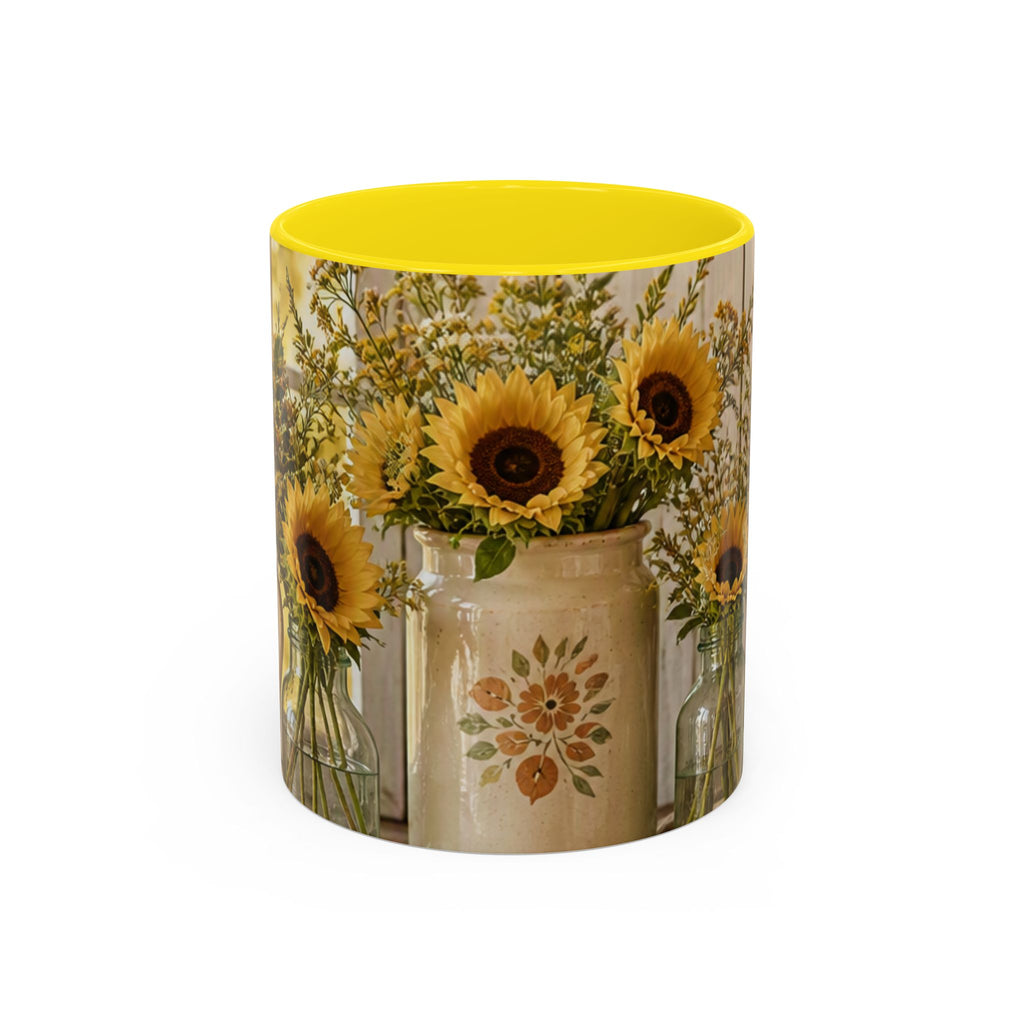 Sunflower Gatherings Coffee Mug — Rustic Farmhouse Accent Mug