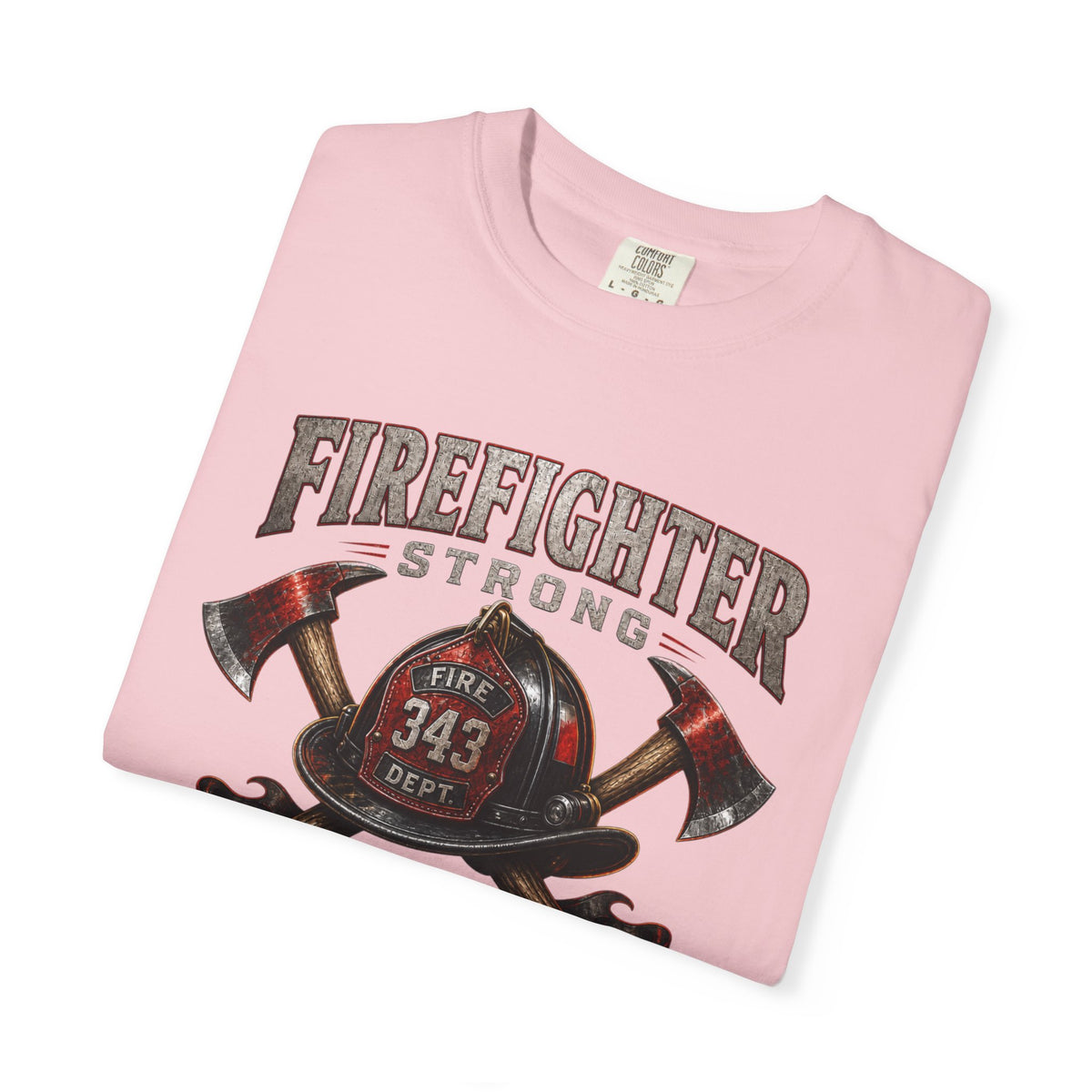 Firefighter Strong axe helmet emblem T-Shirt | First In Last Out
