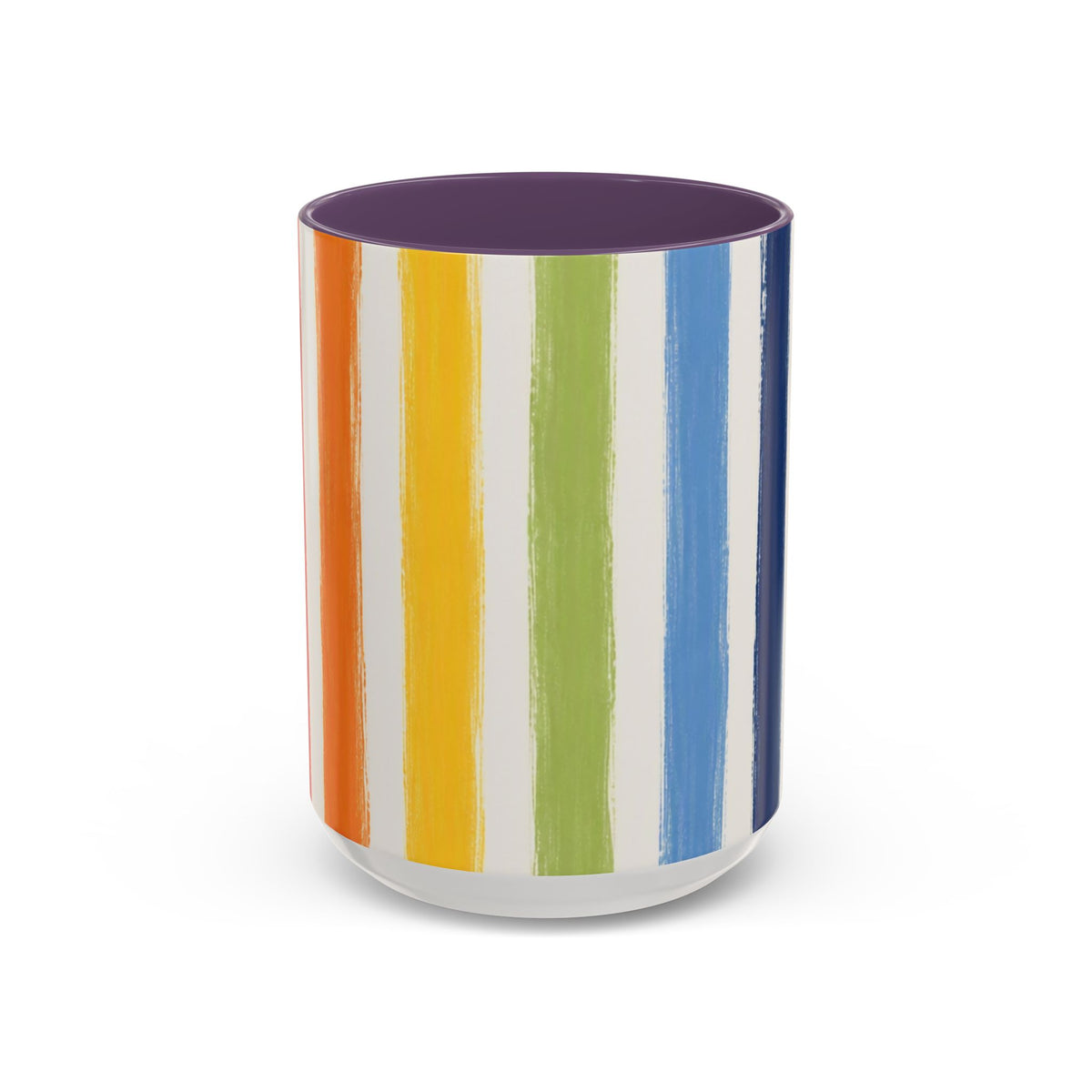 Rainbow Striped Accent Coffee Mug (11/15oz)