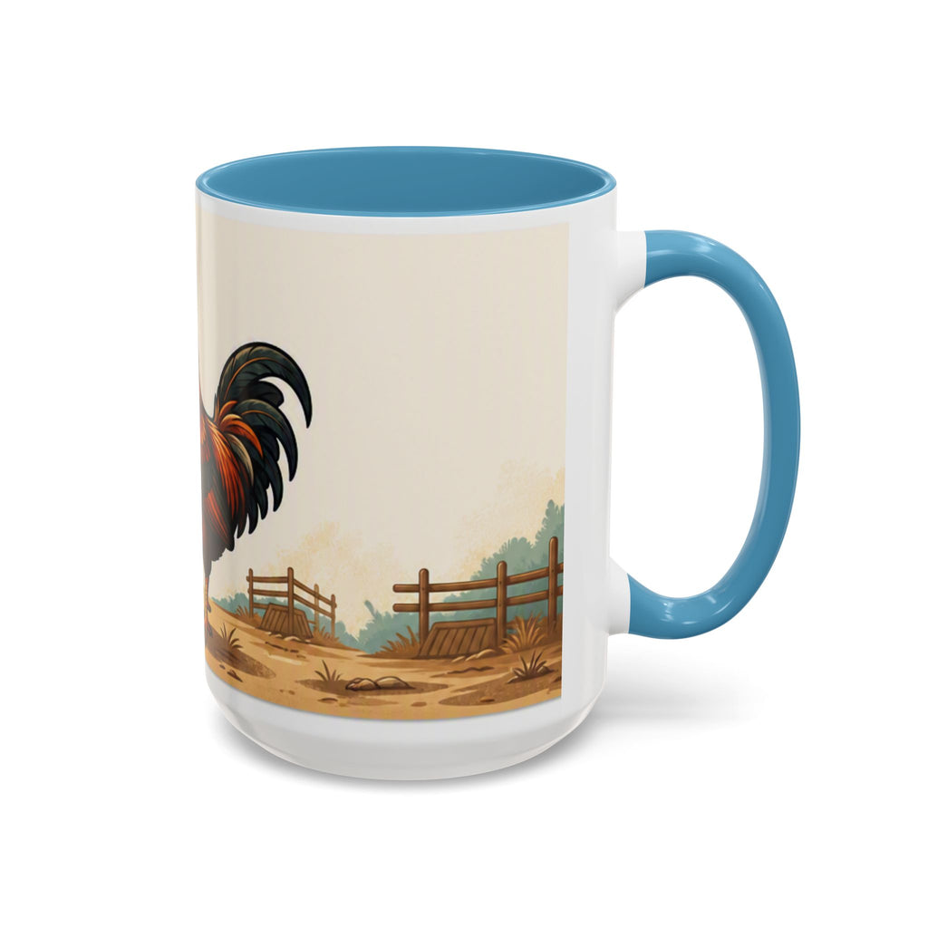 Rooster Accent Coffee Mug – Rustic Farmhouse Morning Mug