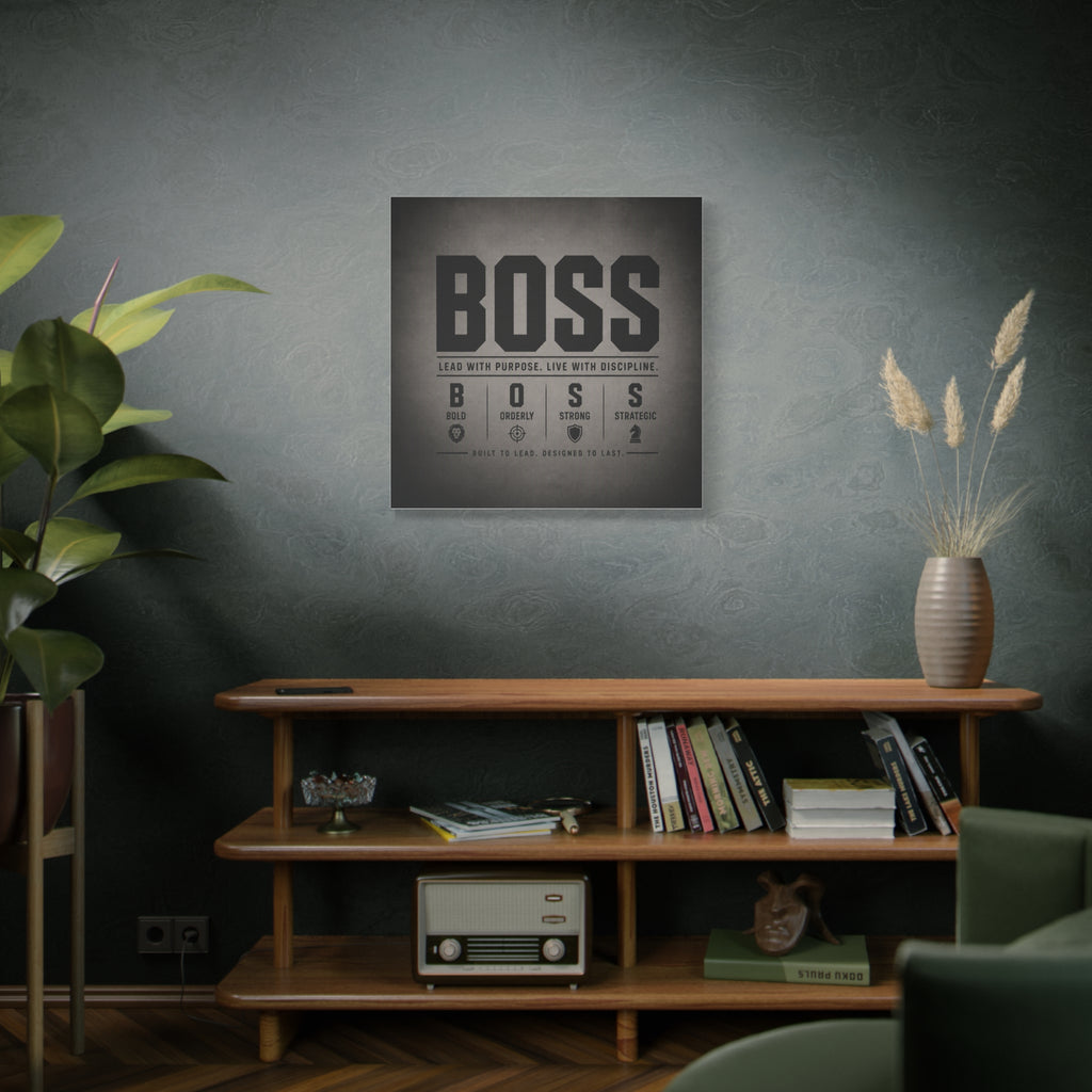 BOSS Motivational Canvas Wall Art — "Lead with Purpose, Live with Discipline"
