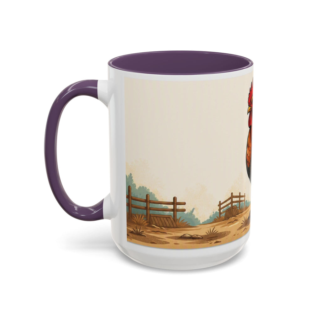 Rooster Accent Coffee Mug – Rustic Farmhouse Morning Mug