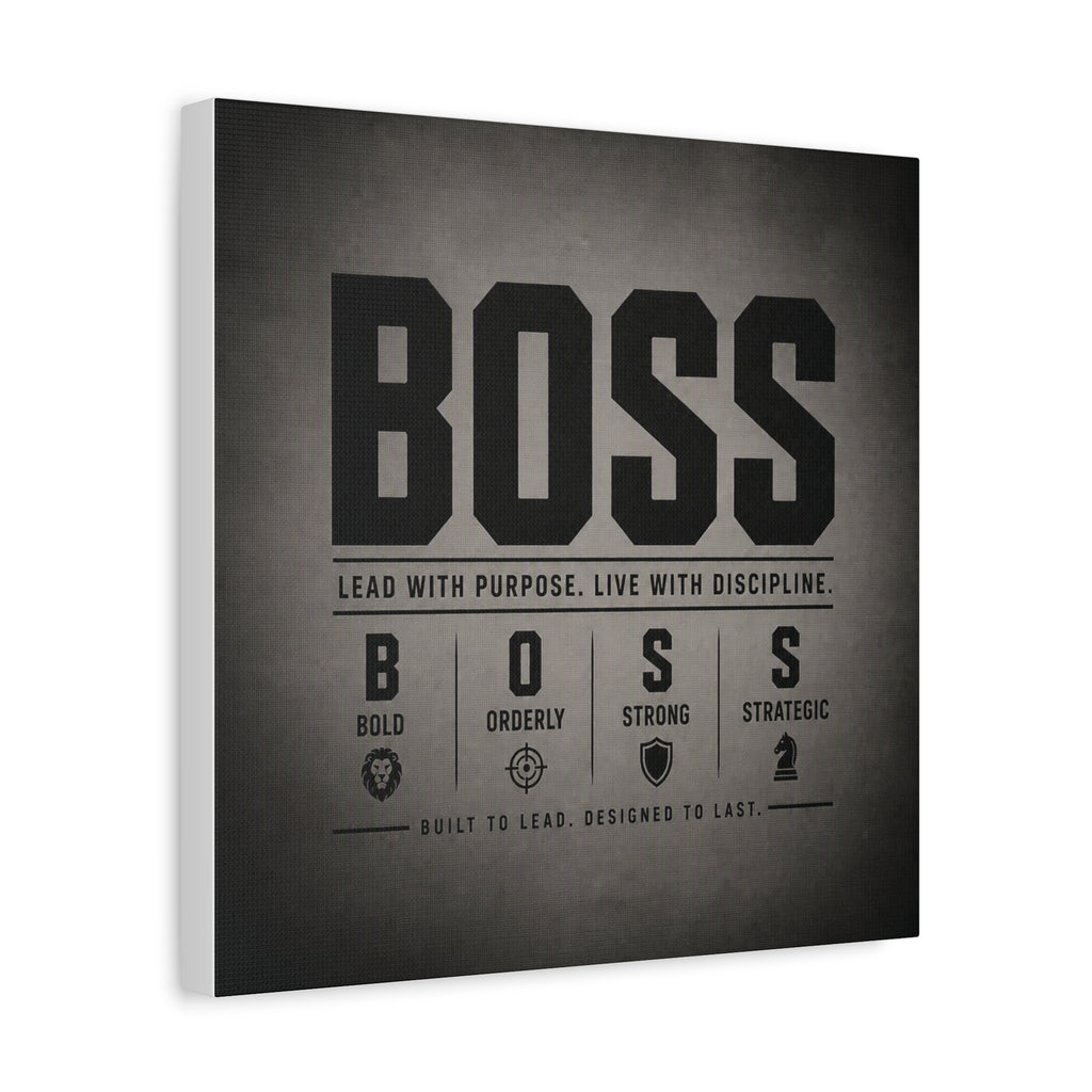 BOSS Motivational Canvas Wall Art — "Lead with Purpose, Live with Discipline"