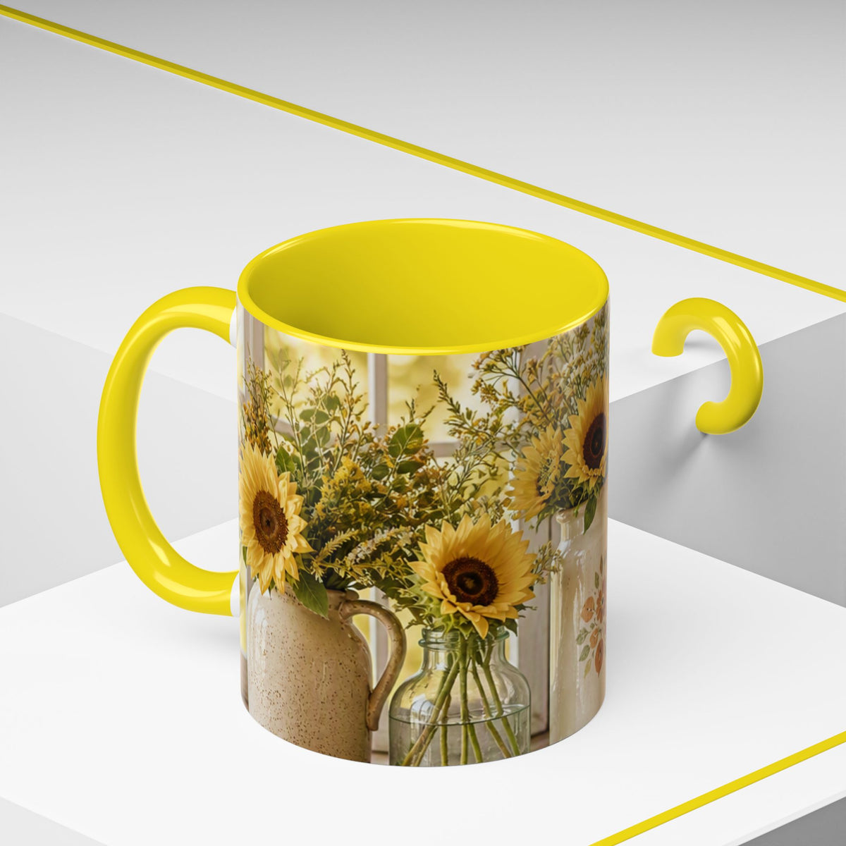 Sunflower Gatherings Coffee Mug — Rustic Farmhouse Accent Mug