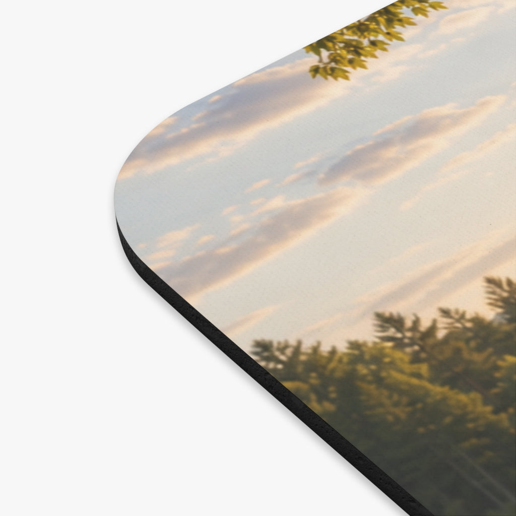 Sunset Lake View Mouse Pad | Lakeside Chair Dock Nature Desk Mat