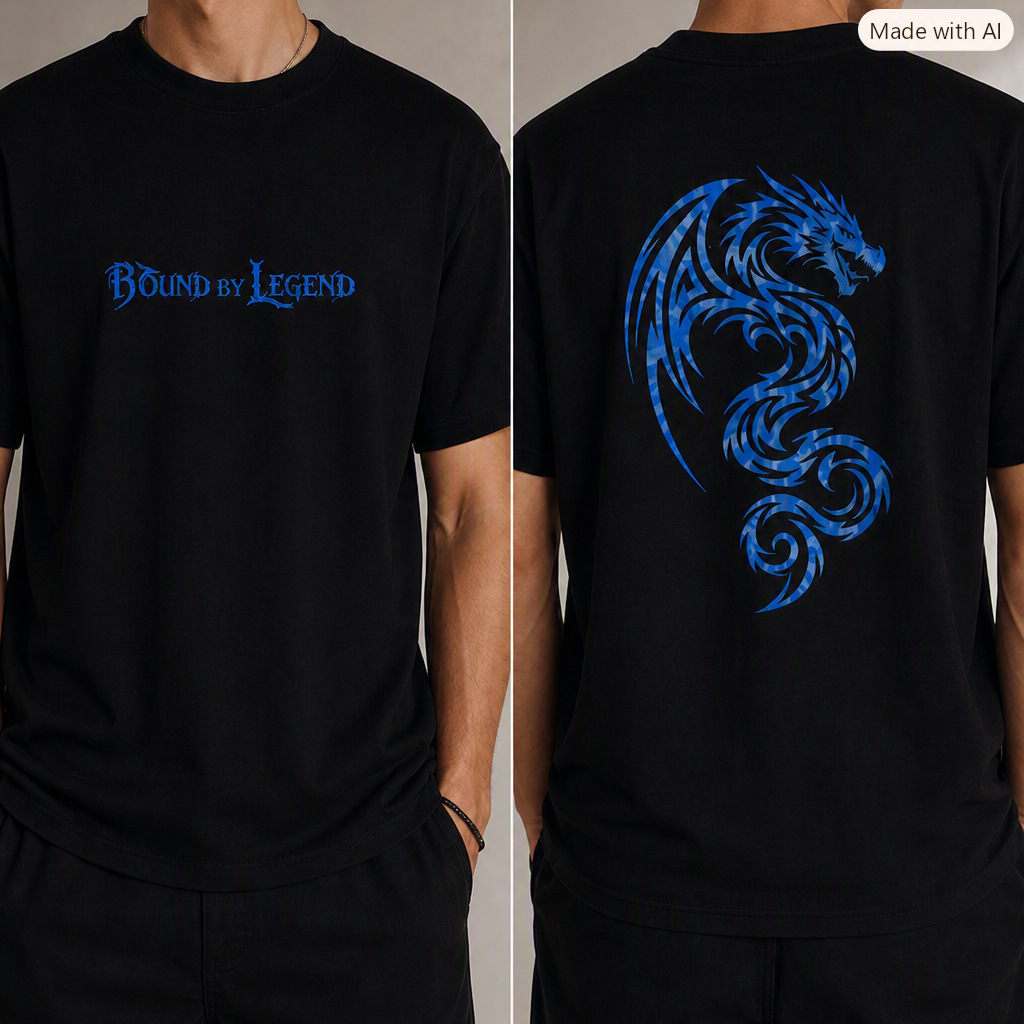 Tribal Dragon Graphic T-shirt | Bound by Legend Typography