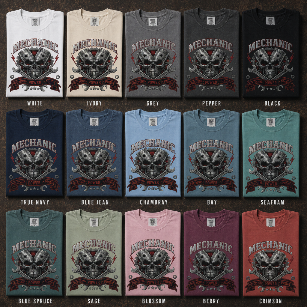 Mechanic Skull with Wrenches T-shirt | Grease Grit & Glory